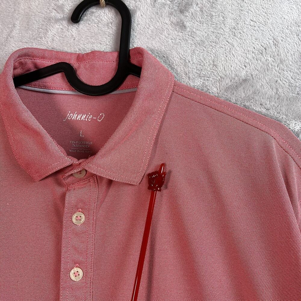 Johnnie O Men’s Shirt Polo Large Red Beachy Surf Summer Golf Comfort Collared - Picture 11 of 16